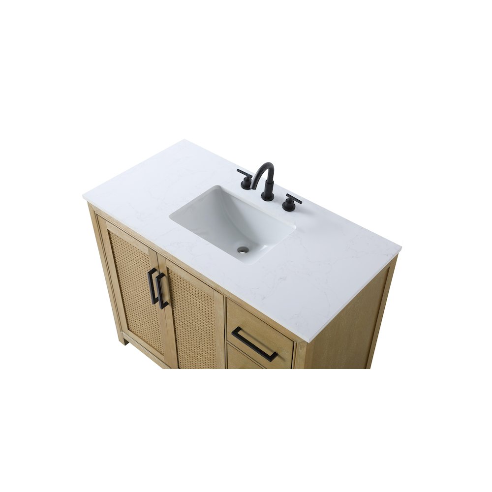 42 Inch Single Bathroom Vanity In Linen Oak