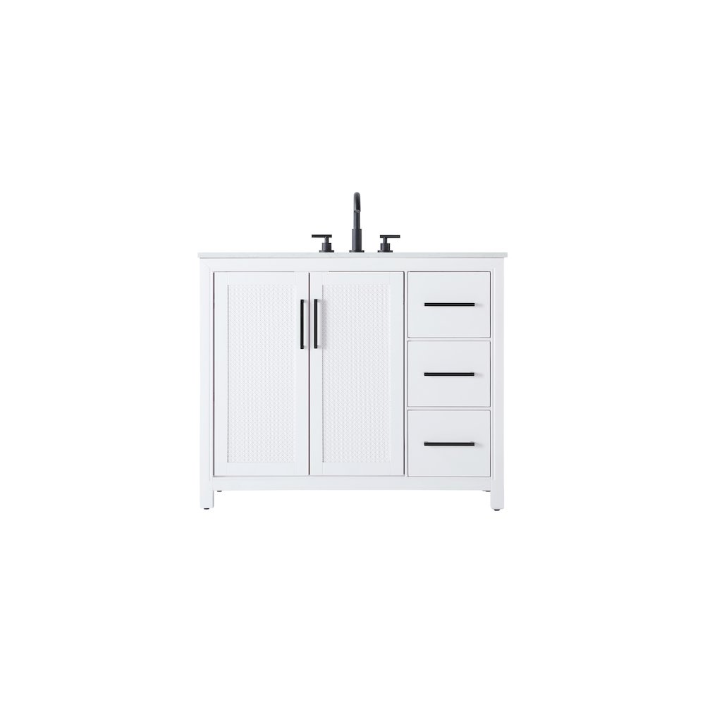 42 Inch Single Bathroom Vanity In White