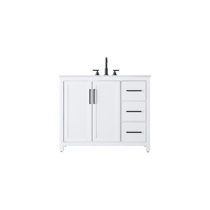 42 Inch Single Bathroom Vanity In White