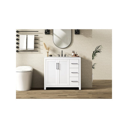 42 Inch Single Bathroom Vanity In White
