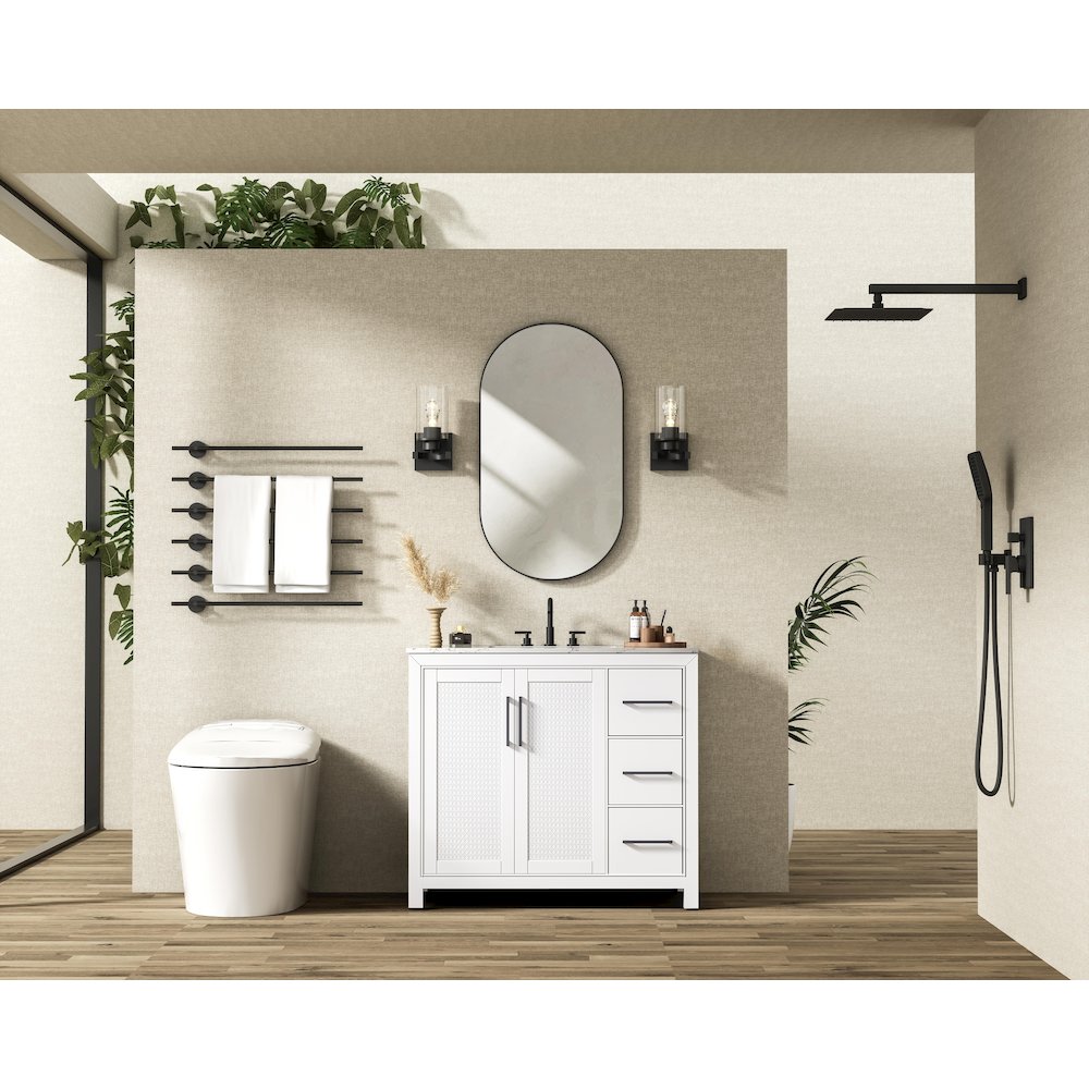 42 Inch Single Bathroom Vanity In White