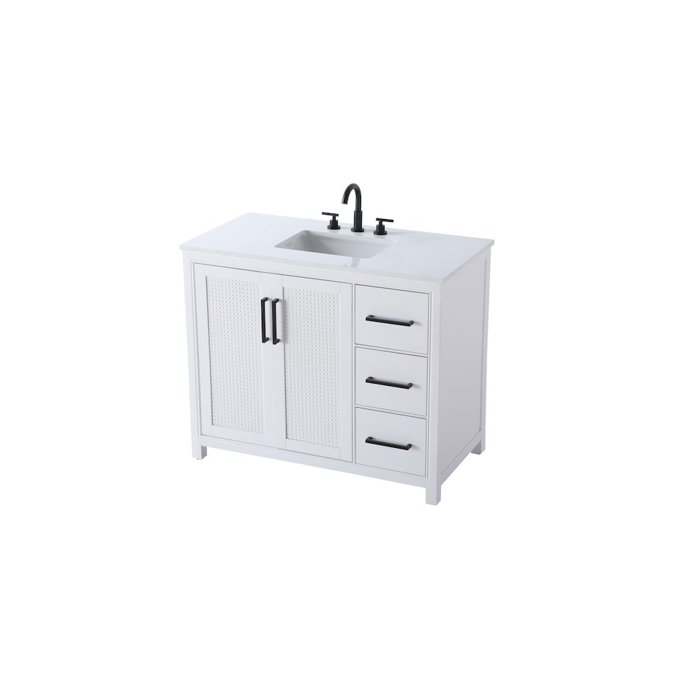 42 Inch Single Bathroom Vanity In White
