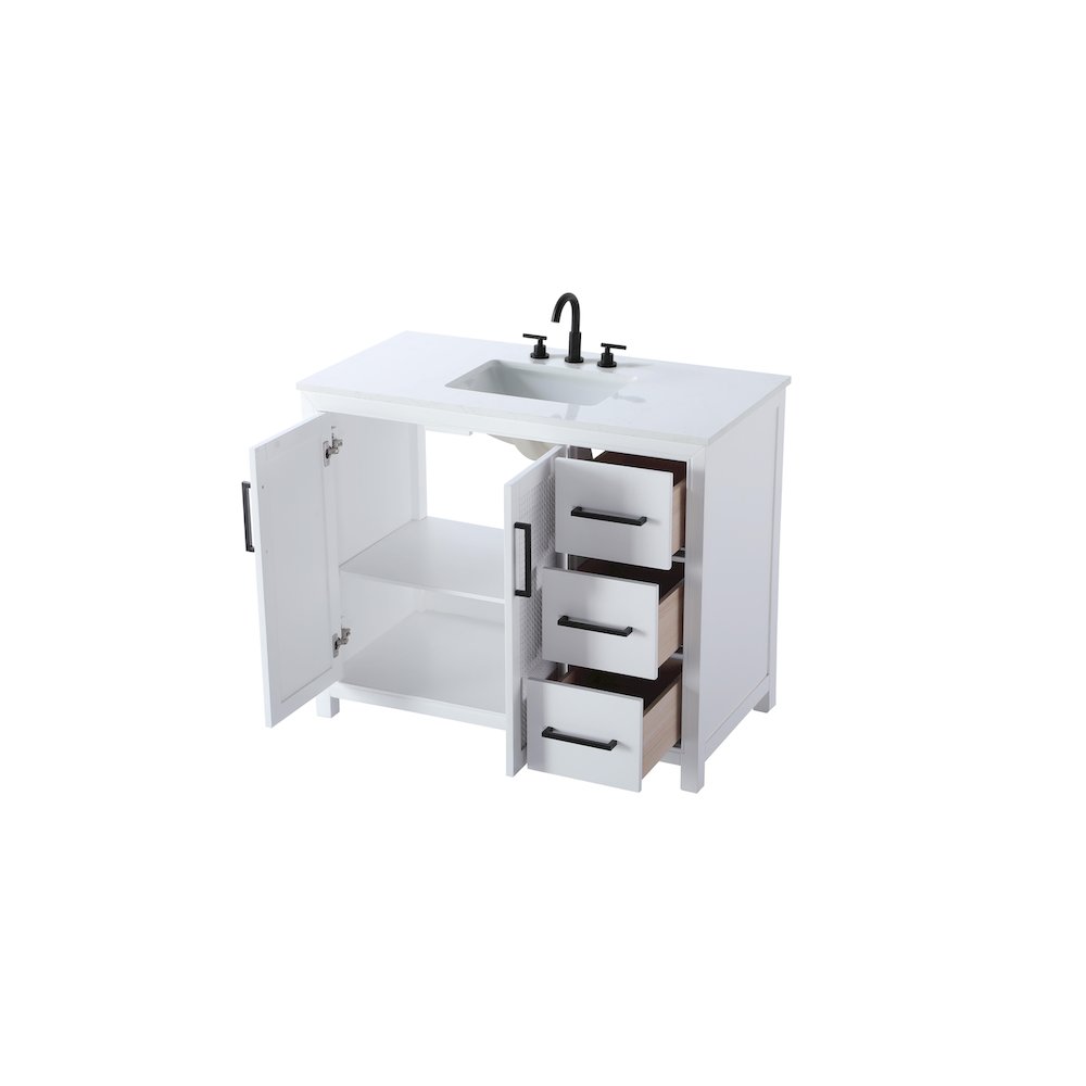 42 Inch Single Bathroom Vanity In White
