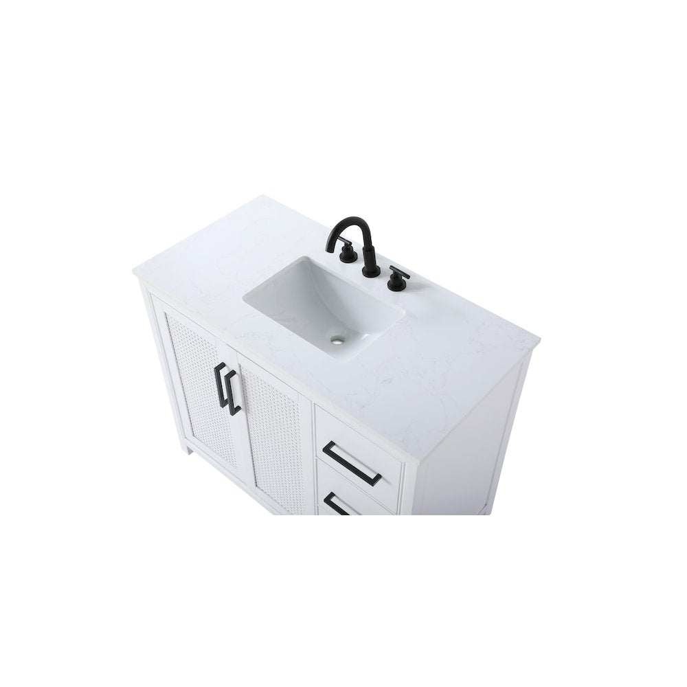 42 Inch Single Bathroom Vanity In White