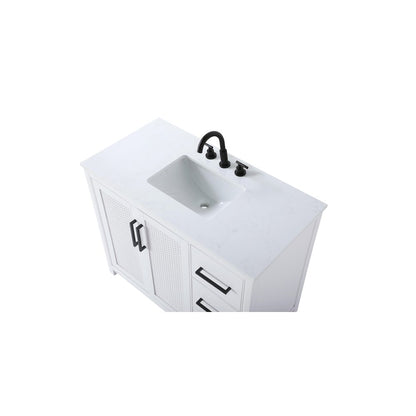 42 Inch Single Bathroom Vanity In White