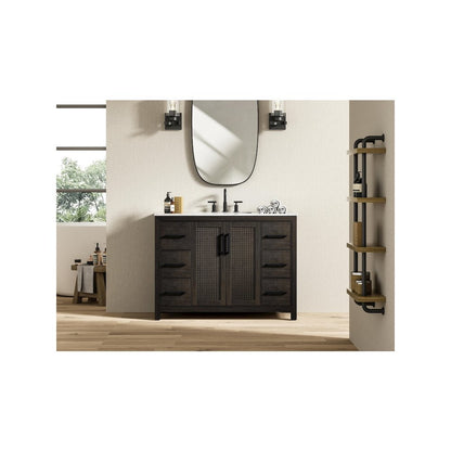 48 Inch Single Bathroom Vanity In  Chocolate Oak