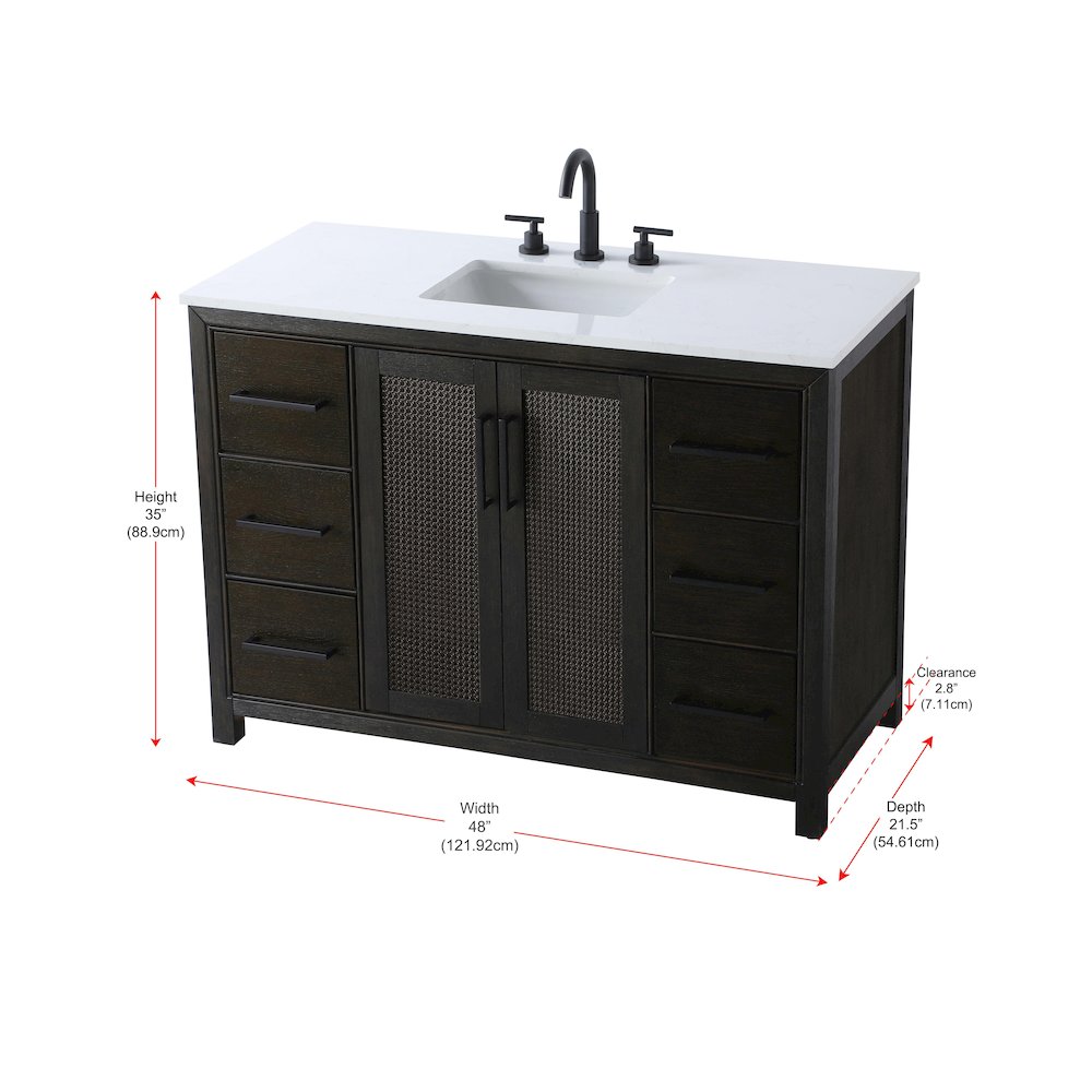 48 Inch Single Bathroom Vanity In  Chocolate Oak