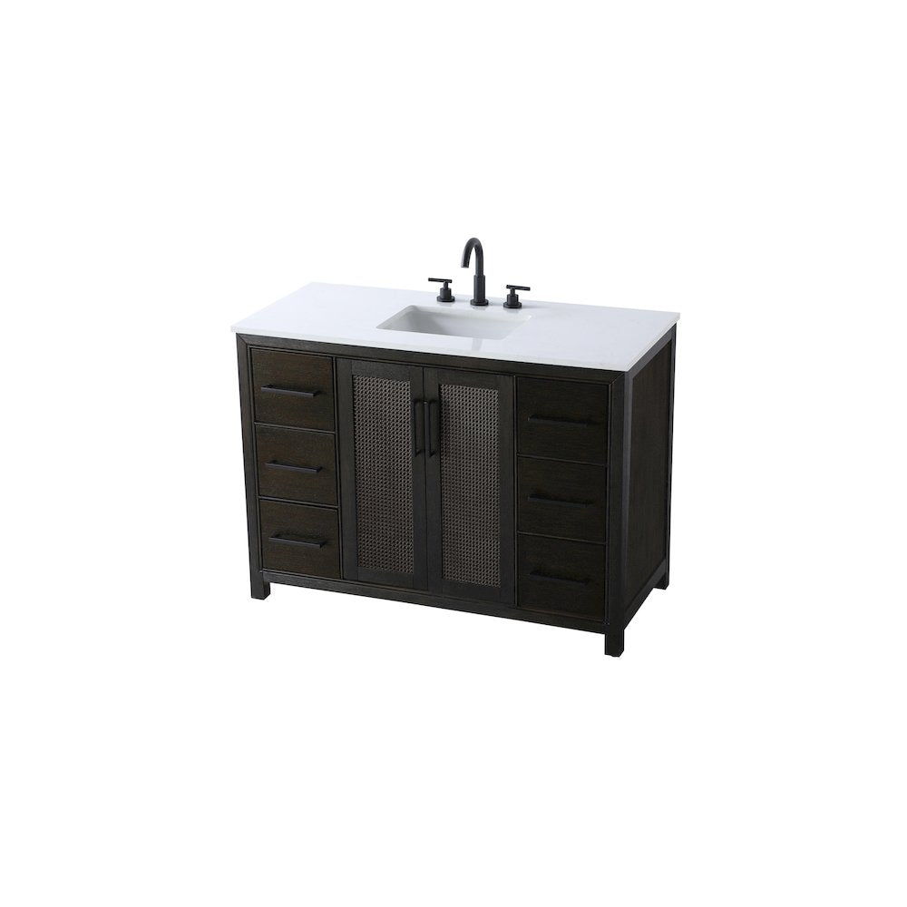 48 Inch Single Bathroom Vanity In  Chocolate Oak