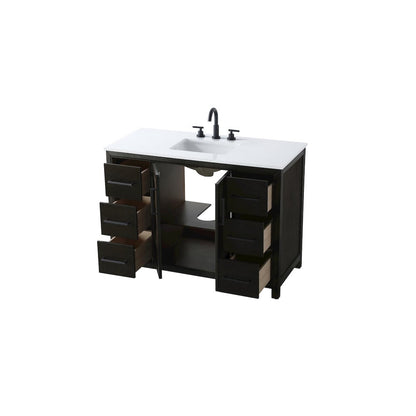 48 Inch Single Bathroom Vanity In  Chocolate Oak