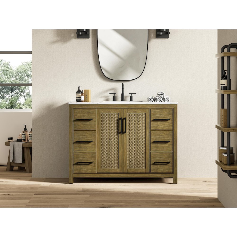 48 Inch Single Bathroom Vanity In Hazel Oak