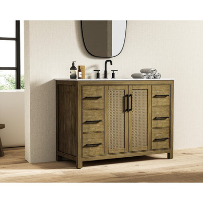 48 Inch Single Bathroom Vanity In Hazel Oak