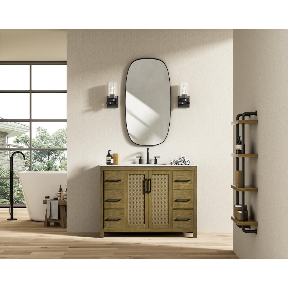 48 Inch Single Bathroom Vanity In Hazel Oak