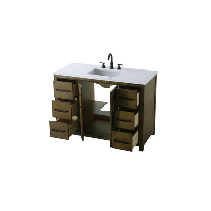 48 Inch Single Bathroom Vanity In Hazel Oak