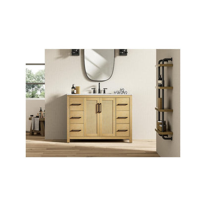 48 Inch Single Bathroom Vanity In Linen Oak