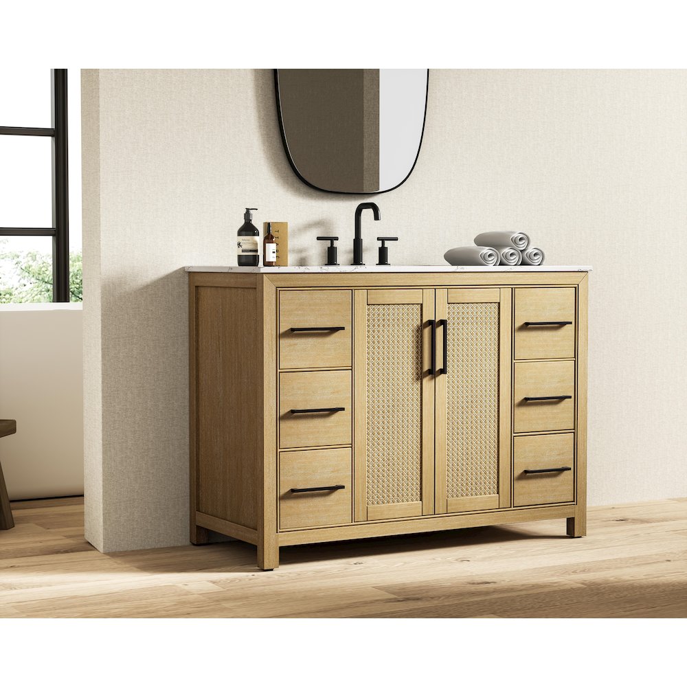 48 Inch Single Bathroom Vanity In Linen Oak