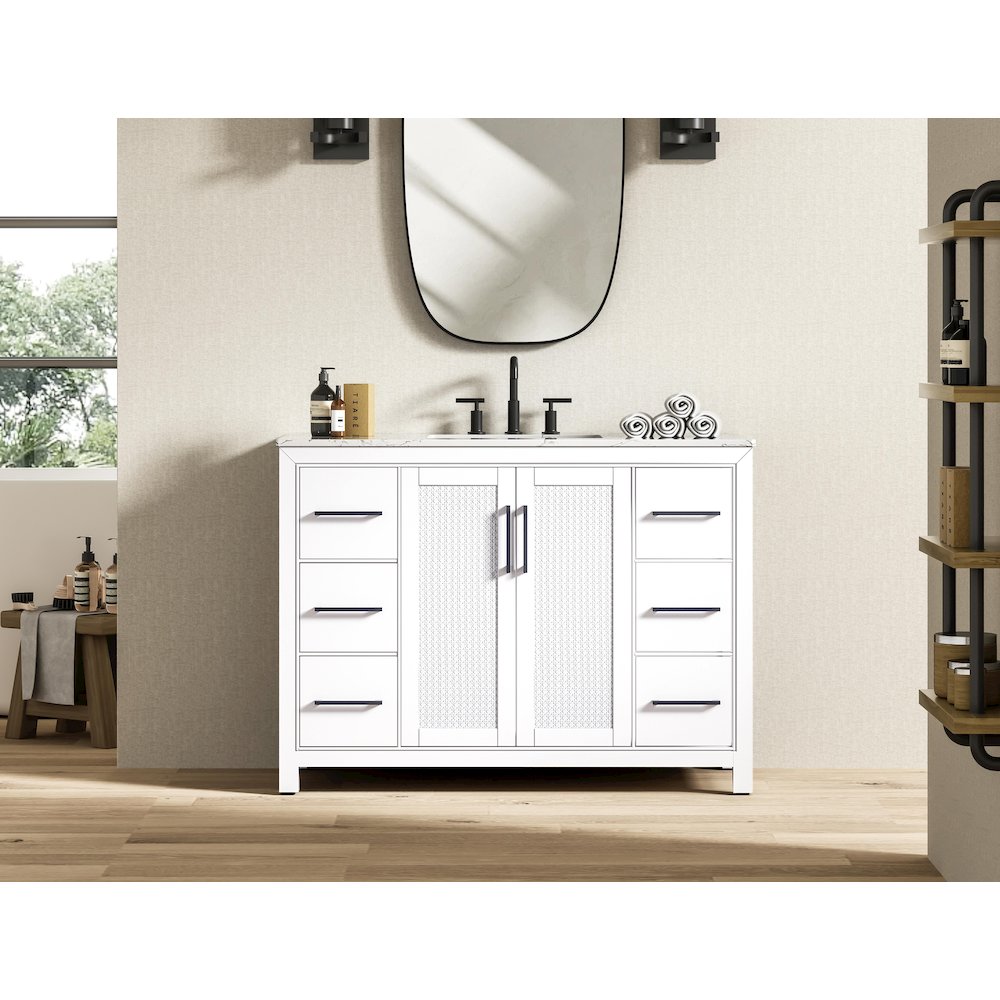 48 Inch Single Bathroom Vanity In White