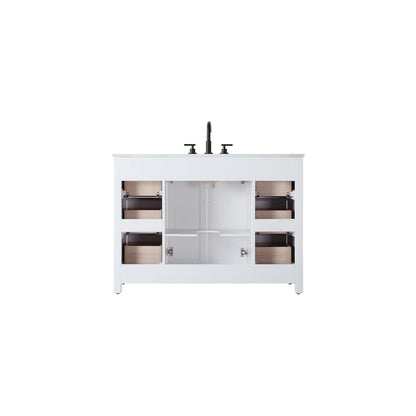 48 Inch Single Bathroom Vanity In White
