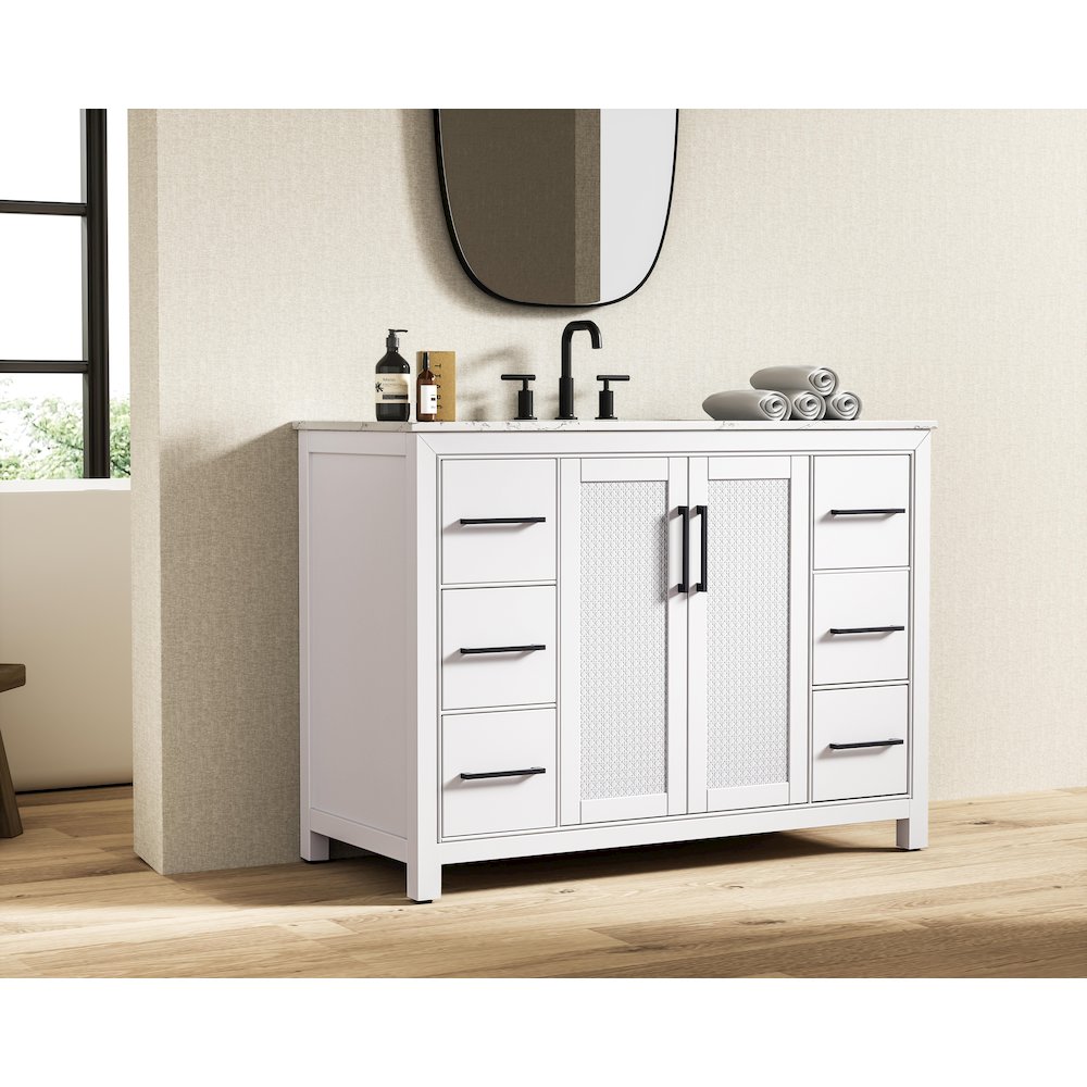 48 Inch Single Bathroom Vanity In White