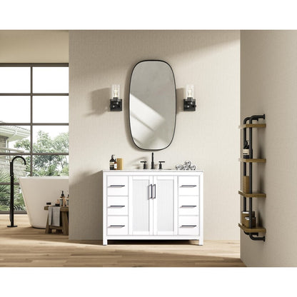 48 Inch Single Bathroom Vanity In White