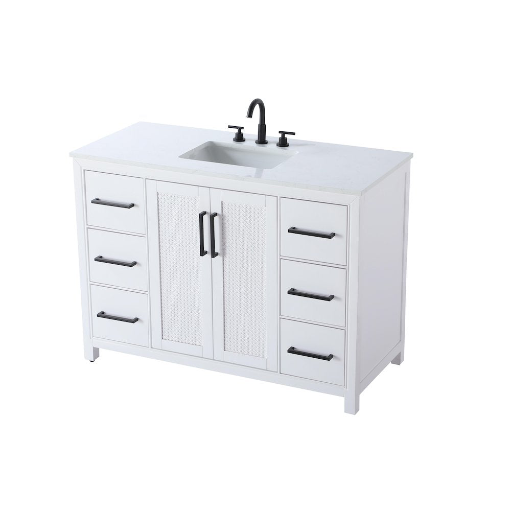48 Inch Single Bathroom Vanity In White