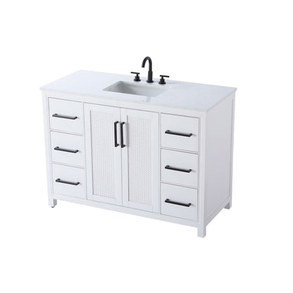 48 Inch Single Bathroom Vanity In White