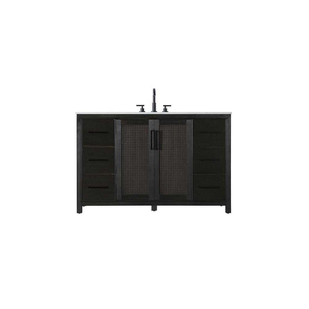 54 Inch Single Bathroom Vanity In Chocolate Oak