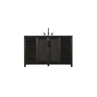 54 Inch Single Bathroom Vanity In Chocolate Oak