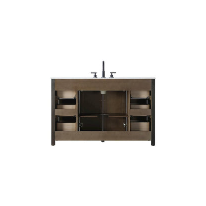 54 Inch Single Bathroom Vanity In Chocolate Oak