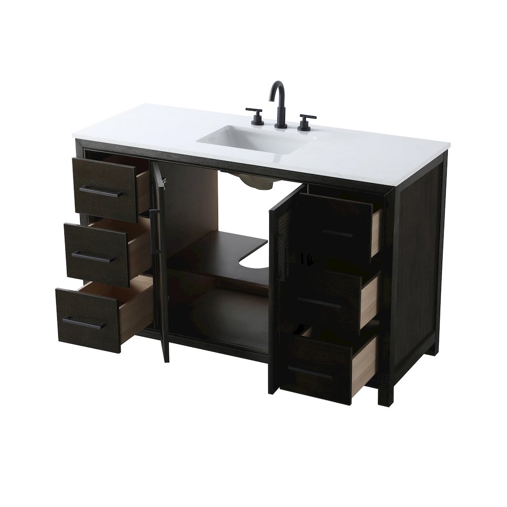 54 Inch Single Bathroom Vanity In Chocolate Oak