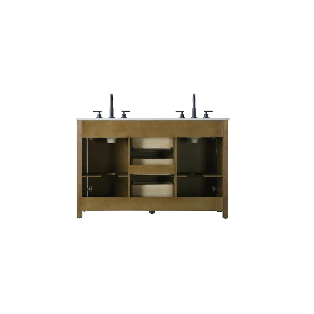 54 Inch Double Bathroom Vanity In Hazel Oak