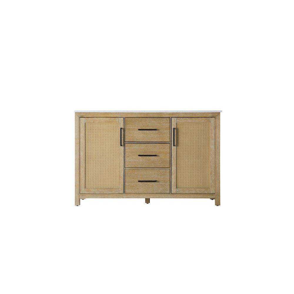 54 Inch Double Bathroom Vanity In Linen Oak