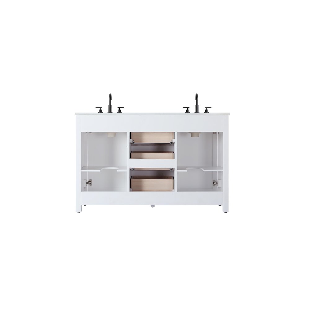 54 Inch Double Bathroom Vanity In White