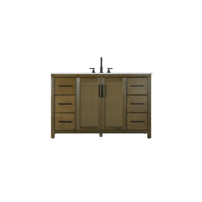 54 Inch Single Bathroom Vanity In Hazel Oak