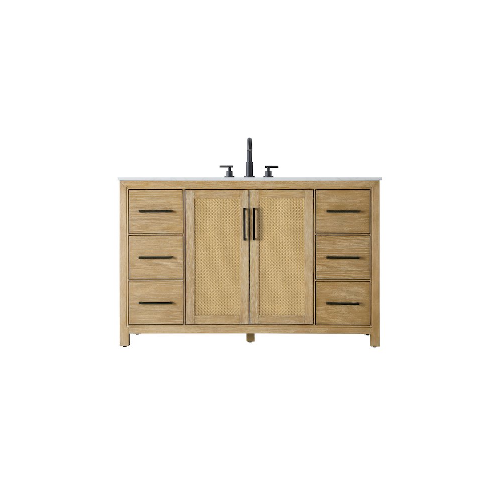 54 Inch Single Bathroom Vanity In Linen Oak