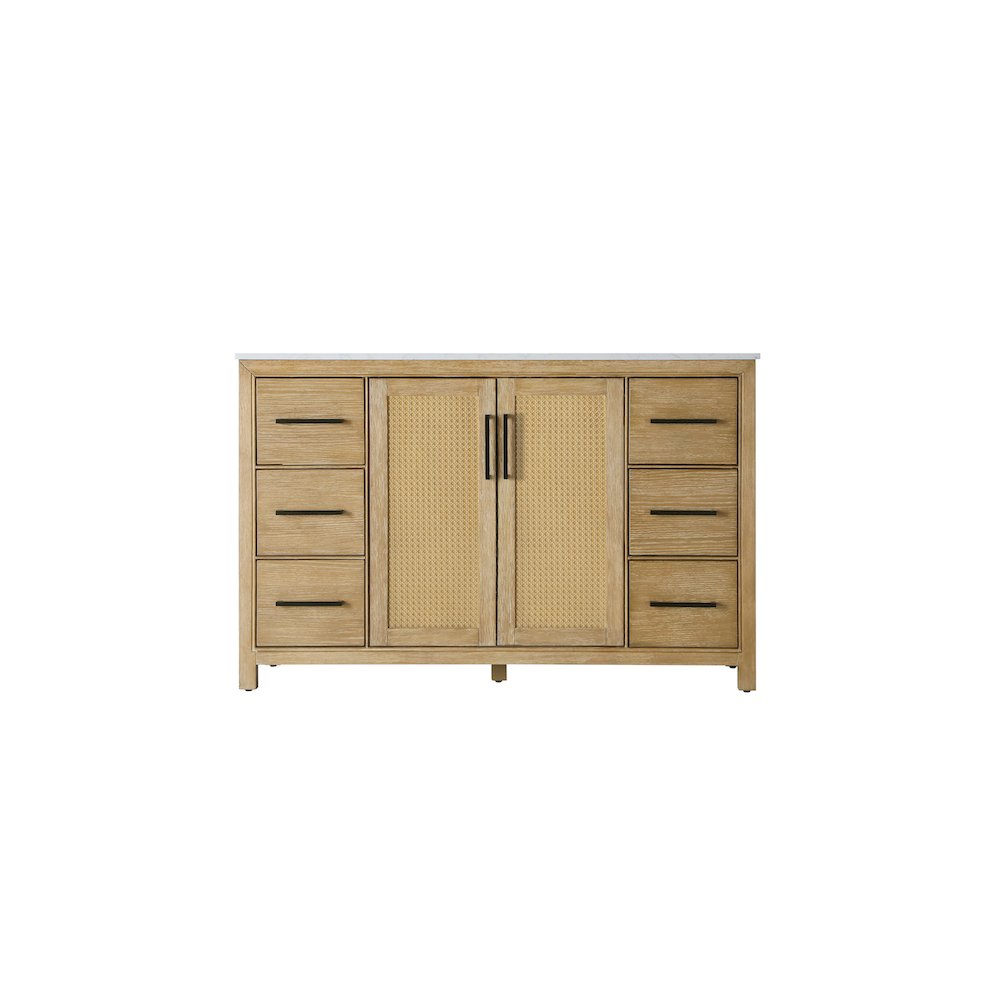 54 Inch Single Bathroom Vanity In Linen Oak