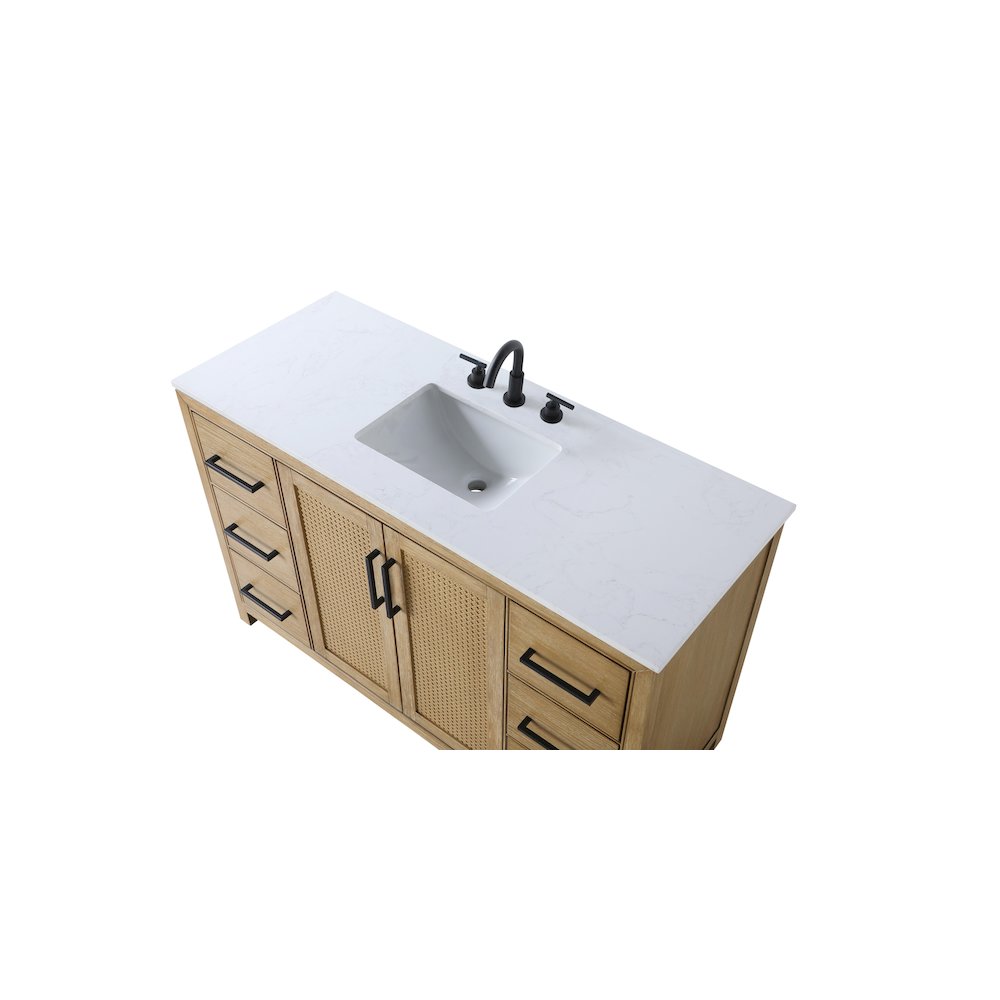 54 Inch Single Bathroom Vanity In Linen Oak