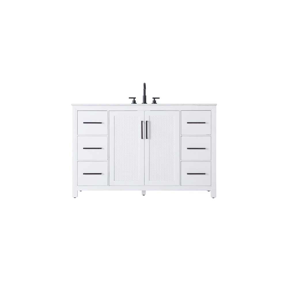 54 Inch Single Bathroom Vanity In White