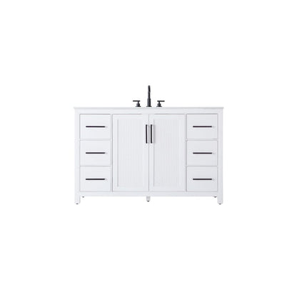 54 Inch Single Bathroom Vanity In White