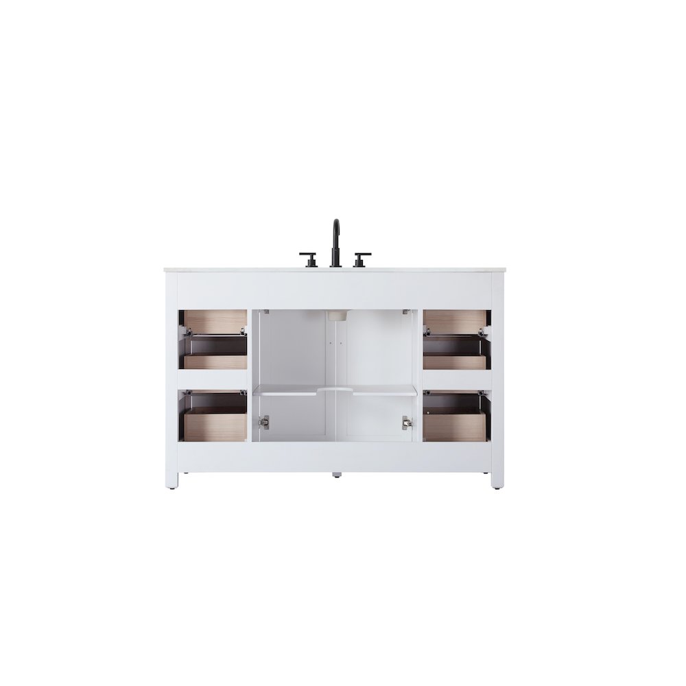 54 Inch Single Bathroom Vanity In White