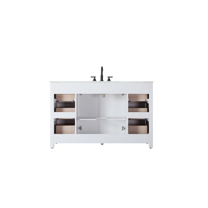 54 Inch Single Bathroom Vanity In White