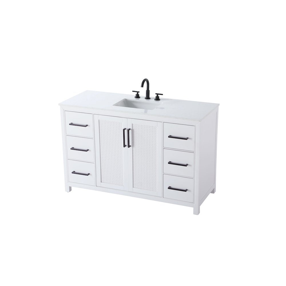 54 Inch Single Bathroom Vanity In White