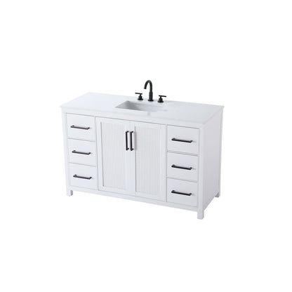 54 Inch Single Bathroom Vanity In White