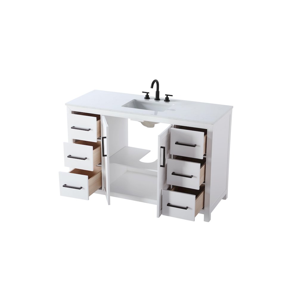 54 Inch Single Bathroom Vanity In White
