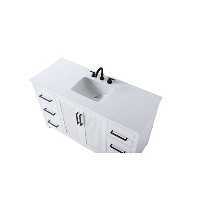 54 Inch Single Bathroom Vanity In White