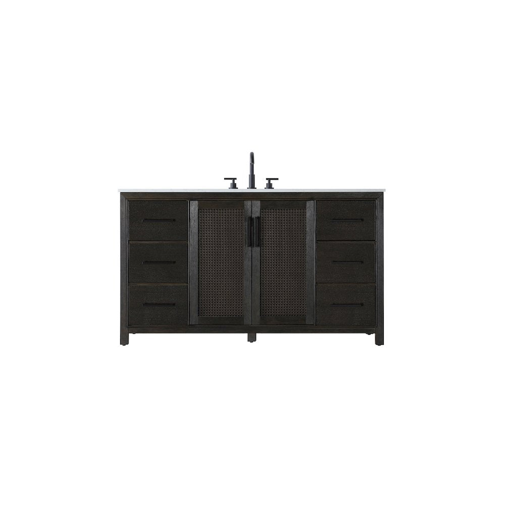 60 Inch Single Bathroom Vanity In Chocolate Oak