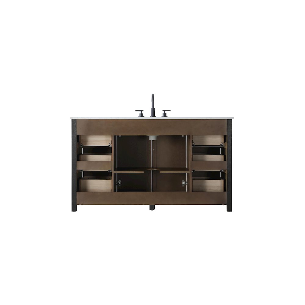 60 Inch Single Bathroom Vanity In Chocolate Oak