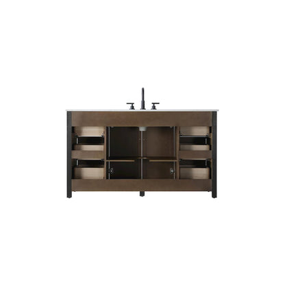 60 Inch Single Bathroom Vanity In Chocolate Oak