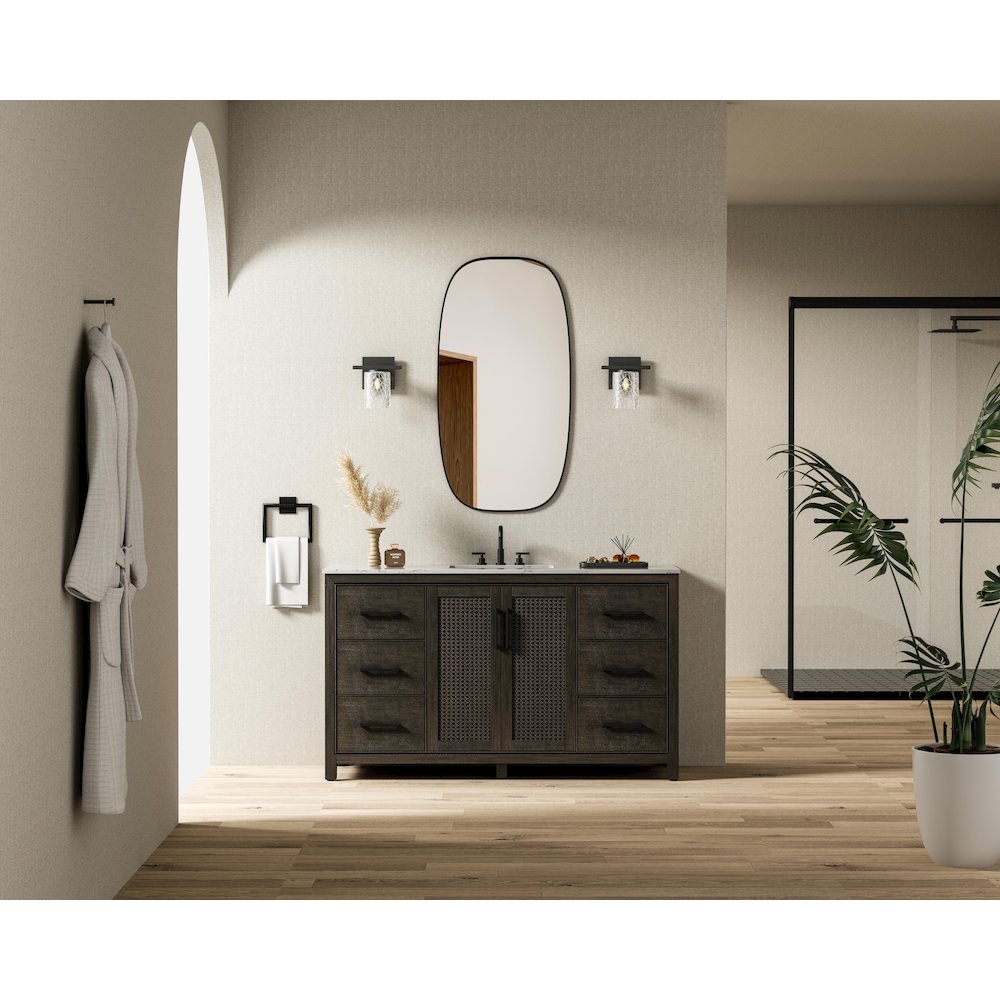 60 Inch Single Bathroom Vanity In Chocolate Oak