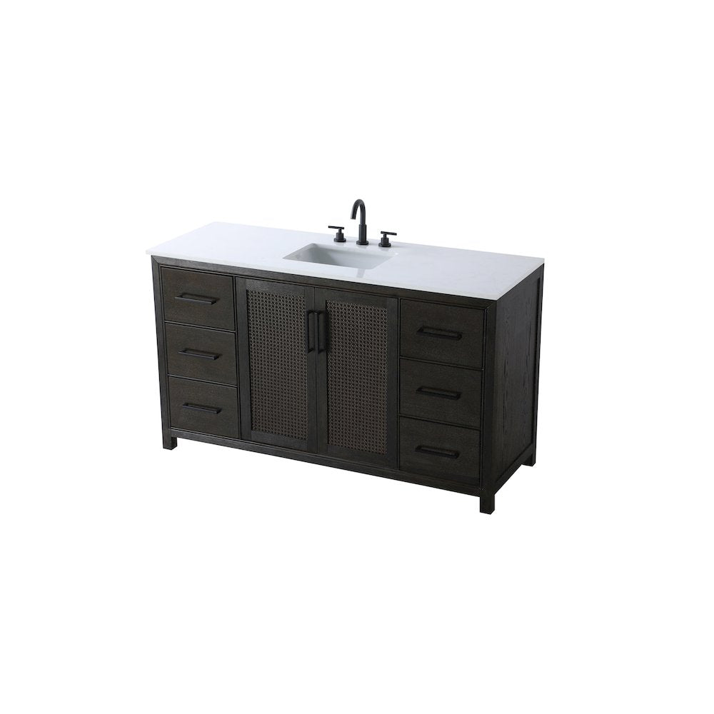 60 Inch Single Bathroom Vanity In Chocolate Oak