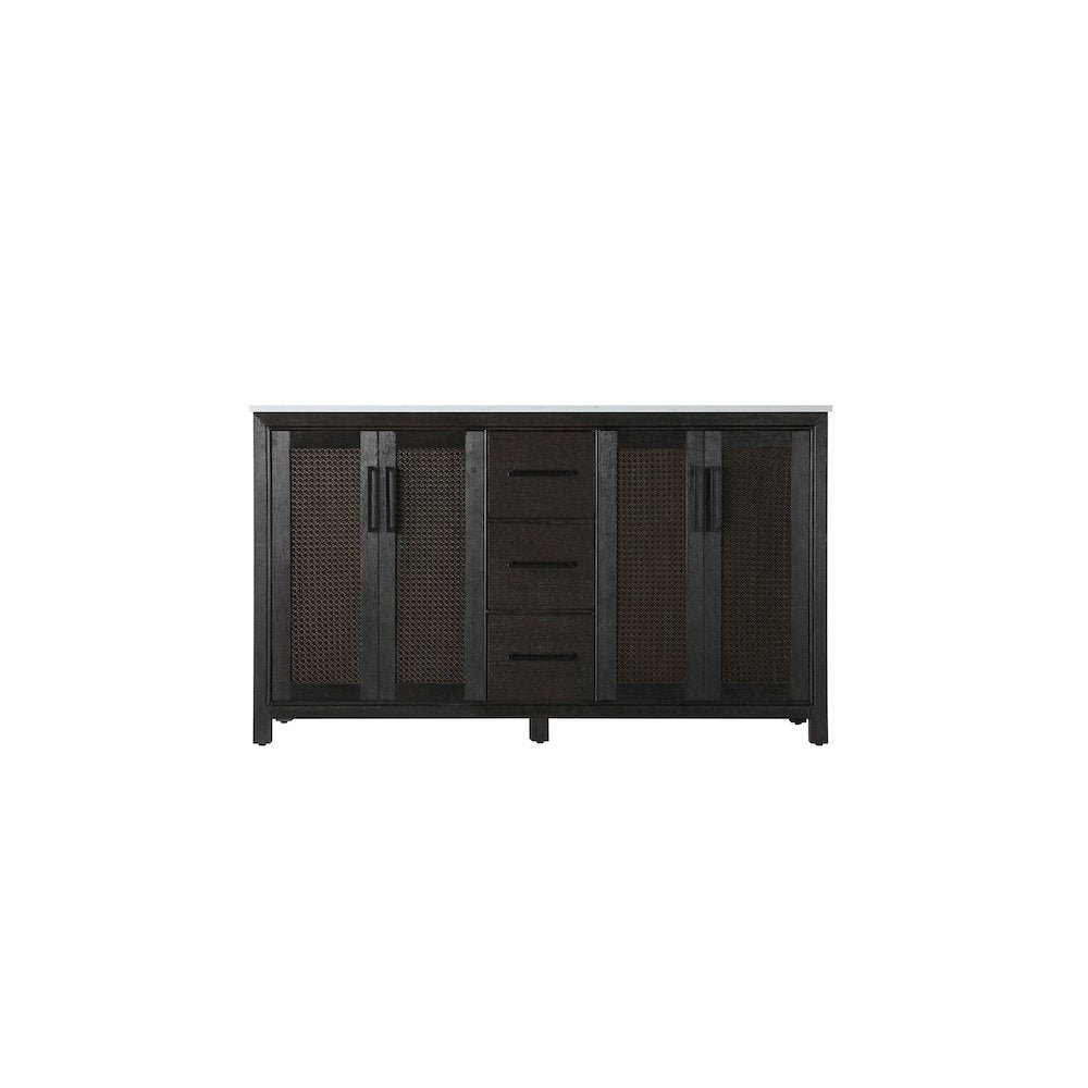60 Inch Double Bathroom Vanity In Chocolate Oak